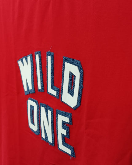 Boys Red Printed T-Shirt “Wild One” | Stylish Kids Casual Wear by He & She