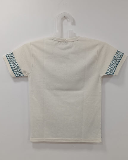 He and She Boys Beach Print Cotton T-Shirt | Summer Casual Wear for Kids