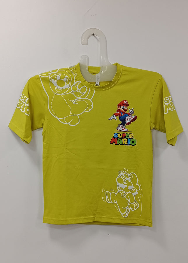 Boys Yellow Cartoon Printed T-Shirt | Stylish Kids Casual Wear by He & She