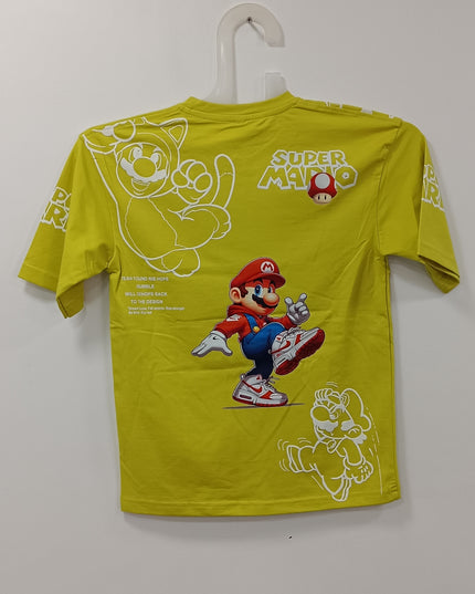 Boys Yellow Cartoon Printed T-Shirt | Stylish Kids Casual Wear by He & She