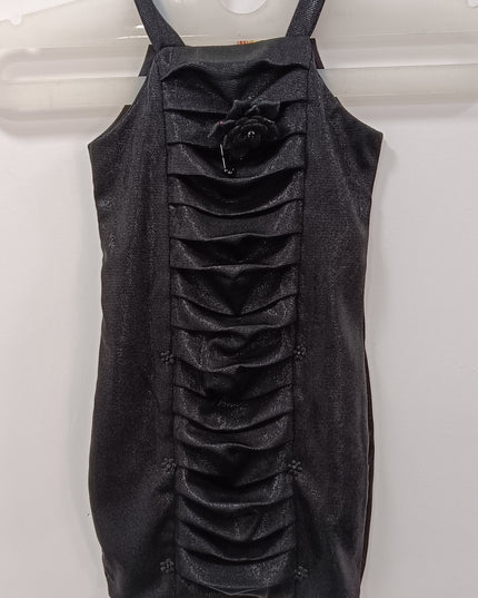 Girls Black Ruffle Party Dress | Sleeveless Stylish Kids Dress | He and She