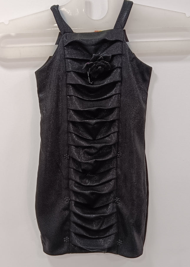 Girls Black Ruffle Party Dress | Sleeveless Stylish Kids Dress | He and She
