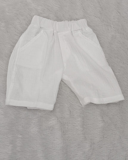 Boys Peach Printed Co-ord Set for Kids | Stylish Shirt & Shorts Set by He And She