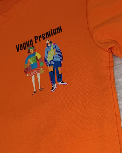 He and She Girls Orange Casual T-Shirt – Stylish Cotton Blend Half Sleeve T-Shirt for Girls