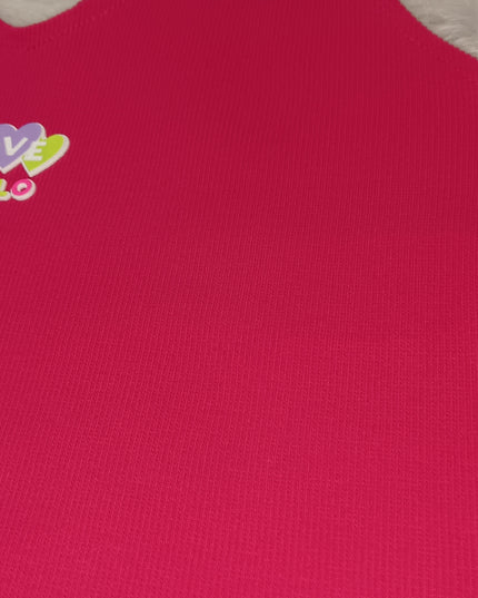 Girls Sleeveless Cotton Summer Top – Pink & Orange | Casual Kids Tank Top