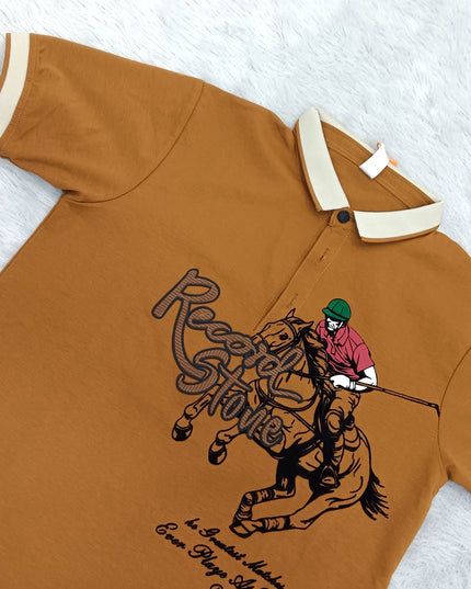He and She Boys Lavender Polo T-Shirt | Airplane Embroidered Casual Collar Tee