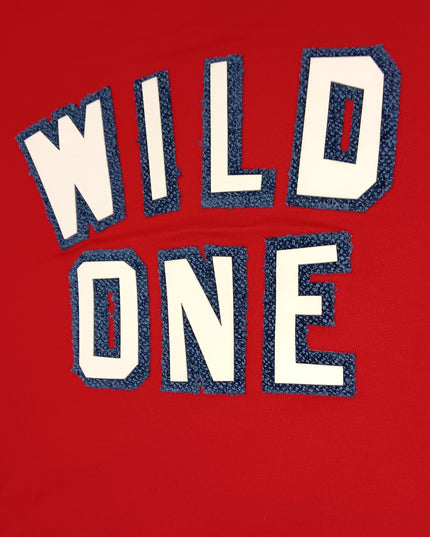 He and She Boys Red Wild One Half Sleeve T-Shirt | Stylish Casual Cotton Tee for Kids