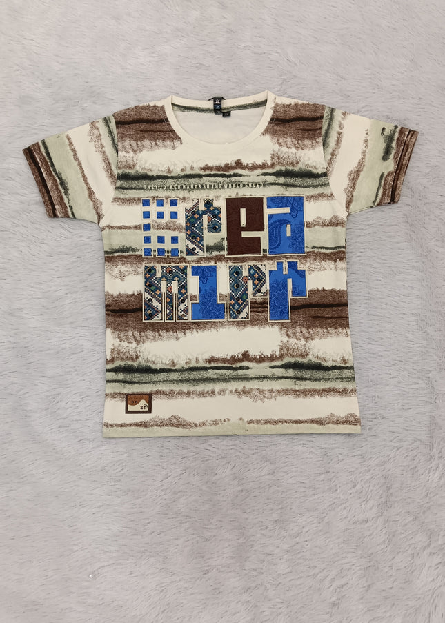 He and She Boys Printed Cotton T-Shirt | Stylish Casual Half Sleeve Kids Tee