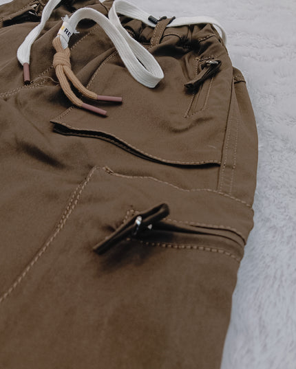 BOYS CARGO CODE-B48 He and She Boys Brown Utility Cargo Pants with Multiple Pockets | Stylish Casual Cargo Trousers for Kids