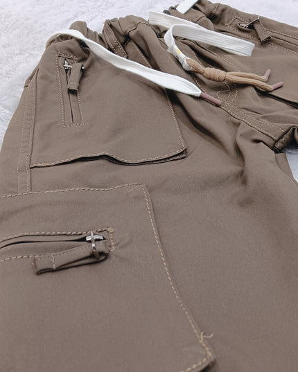 BOYS CARGO CODE-B48 He and She Boys Brown Utility Cargo Pants with Multiple Pockets | Stylish Casual Cargo Trousers for Kids