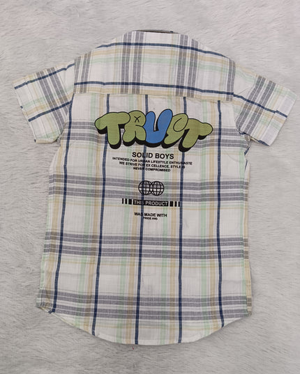 BOYS SHIRT CODE-A82 He & She Boys Casual Checked Half Sleeve Cotton Shirt | Stylish Summer Kids Shirt