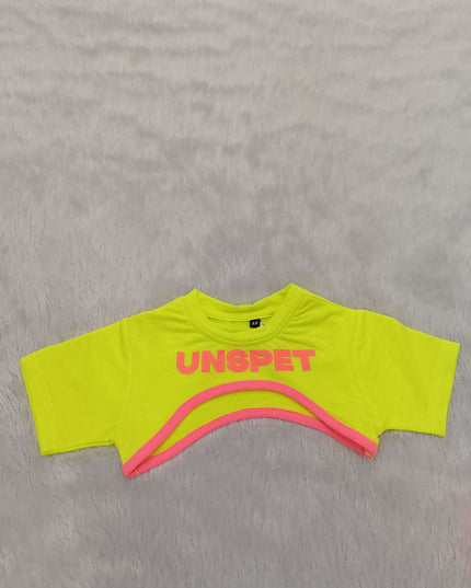 GIRLS TOPS CODE-A94 He and She Girls Neon Color Block Cut-Out Top | Stylish Casual Half Sleeve Top for Girls