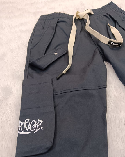 BOYS JEANS CODE-A95He and She Boys Premium Cargo Pants | Stylish Cotton Cargo Trousers for Kids | Navy Blue & Beige