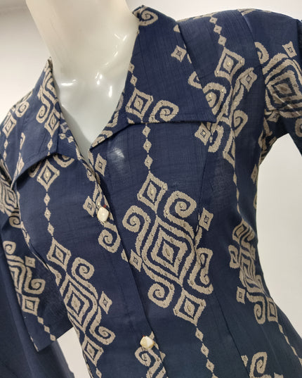 LADIES KURTI SET CODE-A131 Women's Navy Blue Printed Cotton Blend Kurta Pant Set | Elegant Ethnic Wear for Daily & Festive Use