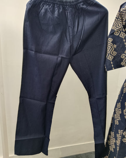 LADIES KURTI SET CODE-A131 Women's Navy Blue Printed Cotton Blend Kurta Pant Set | Elegant Ethnic Wear for Daily & Festive Use
