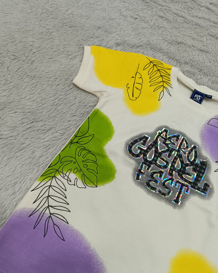 BOYS TSHIRT CODE-A146Boys White Printed Cotton Half Sleeve T-Shirt | Premium Casual Summer Wear | He And She Kidswear