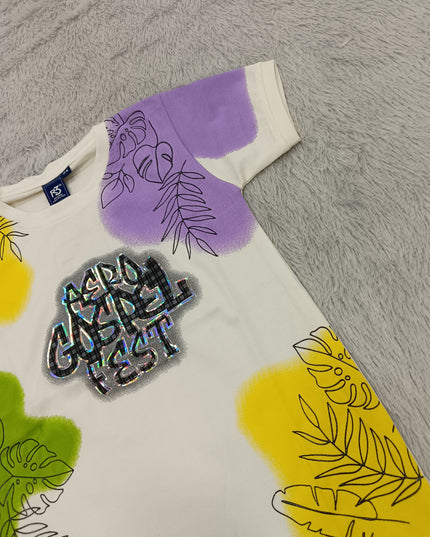 BOYS TSHIRT CODE-A146Boys White Printed Cotton Half Sleeve T-Shirt | Premium Casual Summer Wear | He And She Kidswear
