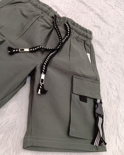 BOYS SHORT CODE-A137 Boys Stylish Cargo Capris with Utility Pockets | He and She