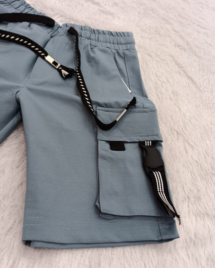 BOYS SHORT CODE-A137 Boys Stylish Cargo Capris with Utility Pockets | He and She