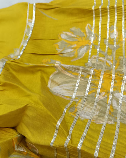 GIRLS GHARARA CODE-A157 Girls Mustard Yellow Floral Kurta Sharara Set with Matching Scrunchie | Ethnic Festive Wear