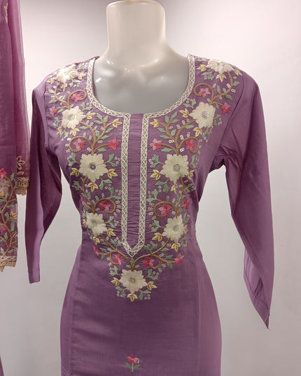 LADIES KURTI SET CODE-A184 He And She Women's Embroidered Straight Kurta Pant Set with Dupatta | Floral Embroidery | Ethnic Wear