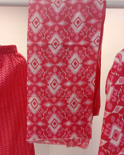 LADIES KURTI SET CODE-A195 He and She Women's Printed Kurti Pant Set with Dupatta | V-Neck Ethnic Wear | 3-Piece Kurta Set