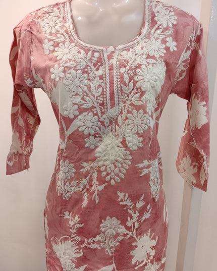 LADIES KURTI SET CODE-A211 Women's Pink Floral Printed Kurta Set with Straight Pant & Ombre Dupatta | Elegant Ethnic Wear