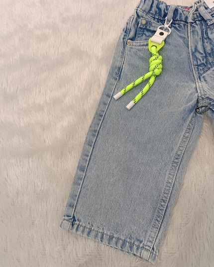 GIRLS JEANS CODE-A218Girls Light Blue Daisy Duck Wide Leg Denim Jeans | Cartoon Print Kids Jeans | He And She