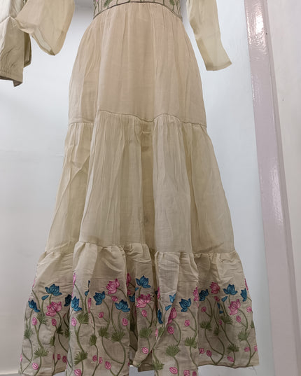 LADIES KURTIS SET CODE-A230 Women’s Floral Embroidered Anarkali Dress with Dupatta – Ethnic Wear