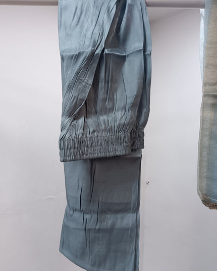 LADIES KURTI SET CODE-A234 Women’s Blue Grey Embroidered Kurta Pant Set with Striped Dupatta