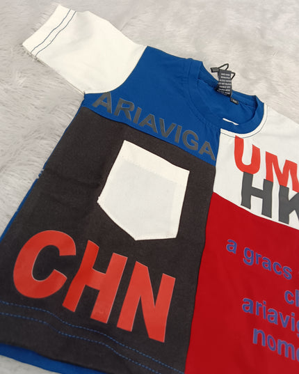BOYS CODINATE CODE-A236 Boys Color Block T-Shirt & Cargo Pants Co-Ord Set