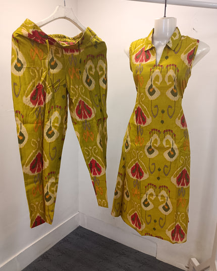 LADIES COTS CODE-A249 Women’s Printed Kurta Pant Set – Sleeveless Ethnic Co-Ord Set