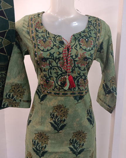 LADIES KURTI SET CODE-A262 Women’s Printed Kurta Pant Set with Dupatta – Ethnic Floral 3-Piece Suit