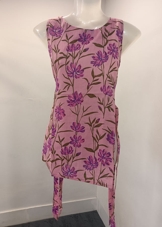 LADIES TWINIC CODE-A256 Women’s Mauve Floral Printed Sleeveless Short Kurti
