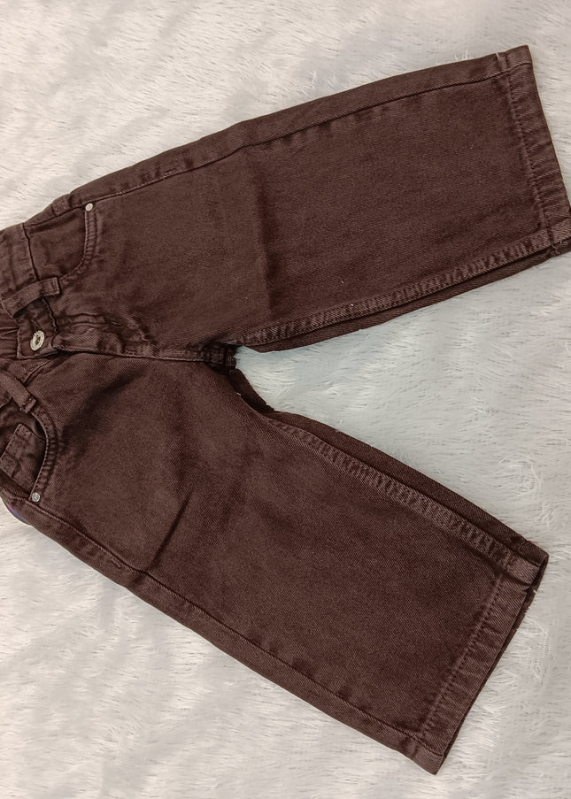 BOYS JEANS CODE-A268 Boys Dark Brown Straight Fit Jeans | Casual Denim Jeans for Kids