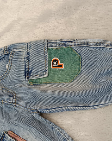 BOYS JEANS CODE-A267 Boys Light Blue Cargo Denim Jeans | Multi-Pocket Casual Jogger Fit Jeans for Kids