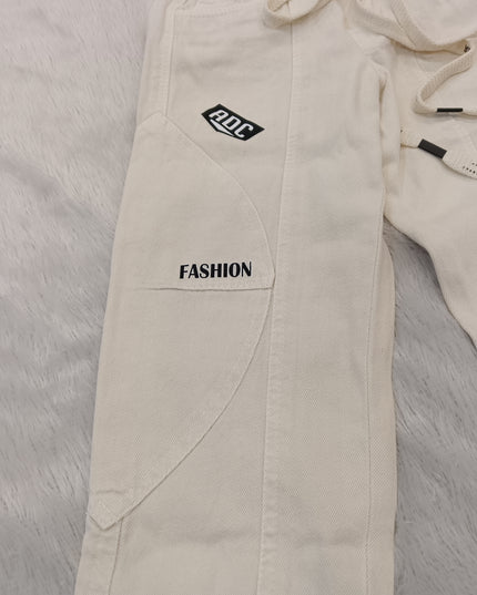 BOYS JEANS CODE-A269 Boys Off White Cargo Jogger Pants | Stylish Casual Bottom Wear