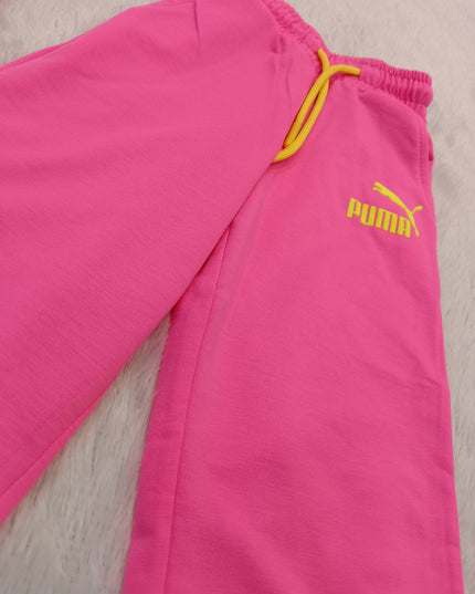 GIRLS CODINATE CODE-A282 Girls Pink Printed T-Shirt & Wide-Leg Pants Co-Ord Set