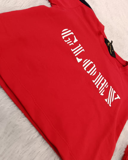 GIRLS CODINATE CODE-A281 Girls Red Printed T-Shirt & Wide Leg Pants Co-Ord Set