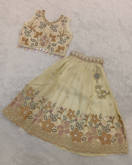 GIRLS CHOLI CODE-A285 Girls Embroidered Party Wear Lehenga Choli Set – Designer Ethnic Wear