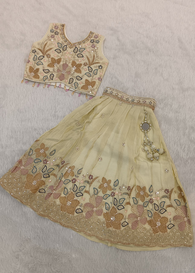 GIRLS CHOLI CODE-A285 Girls Embroidered Party Wear Lehenga Choli Set – Designer Ethnic Wear