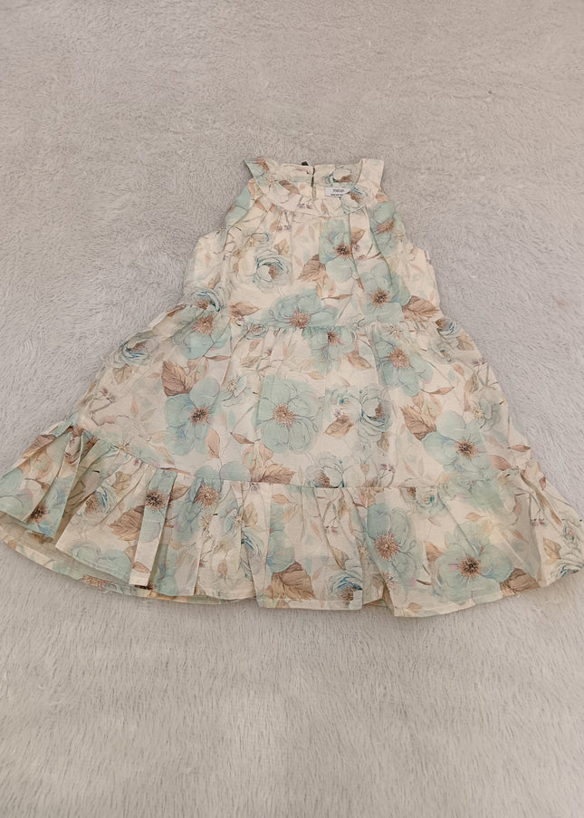 GIRLS PLAZO SET CODE-A344 Girls Floral Frock Dress – Pastel Blue & Cream Party Wear Dress | He and She