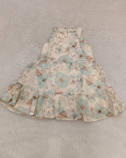 GIRLS FROCK CODE-A244 Girls Floral Frock Dress – Pastel Blue & Cream Party Wear Dress | He and She