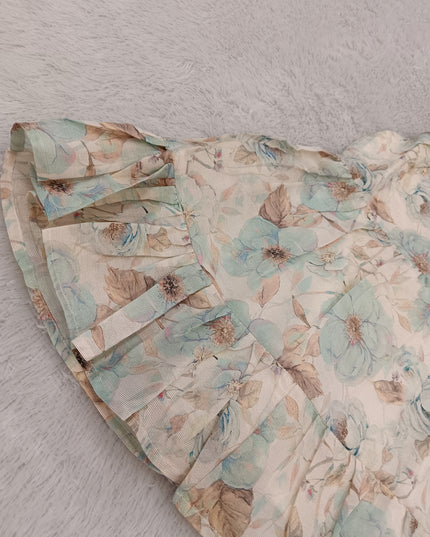 GIRLS PLAZO SET CODE-A344 Girls Floral Frock Dress – Pastel Blue & Cream Party Wear Dress | He and She