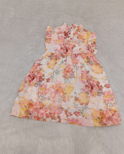GIRLS FROCK CODE-A245 Girls Floral Frock Dress – Pink & Multicolor Party Wear Dress | He and She