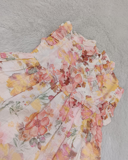 GIRLS FROCK CODE-A245 Girls Floral Frock Dress – Pink & Multicolor Party Wear Dress | He and She