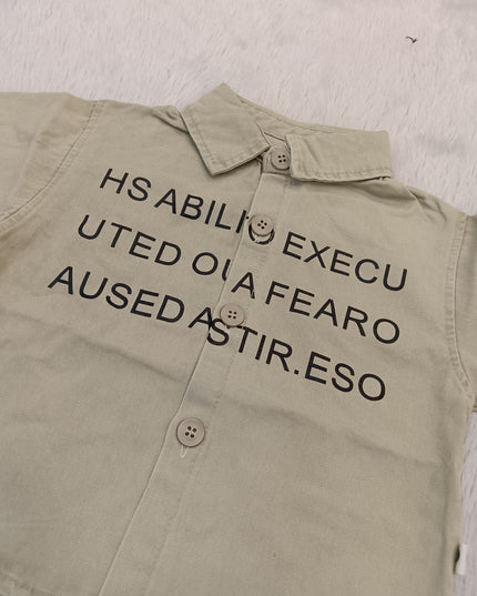 BOYS SHIRT CODE-A307 Boys Beige Printed Full Sleeve Shirt | Stylish Casual Shirt for Kids