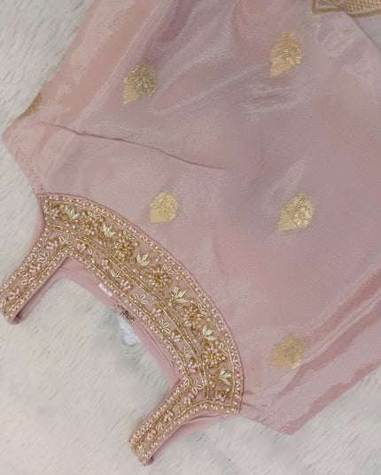 GIRLS PLAZO SET CODE-A302 Girls Pink Embroidered Kurta with Palazzo Set | Ethnic Festive Wear