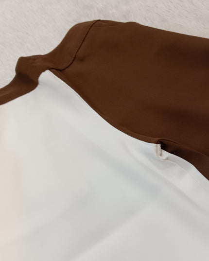GIRLS SET CODE-A335 Girls Brown & Cream Co-Ord Set | Stylish Sleeveless Top & Wide Leg Pants