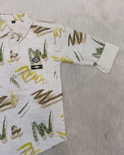 BOYS SHIRT CODE-A338 Boys Printed Casual Shirt | Full Sleeve Cotton-Look Shirt for Kids